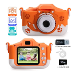O Brinquedo® - Câmera Digital Infantil Hd 1080P 20Mp Com Carregador Usb E De Selfie Embutida Laranja