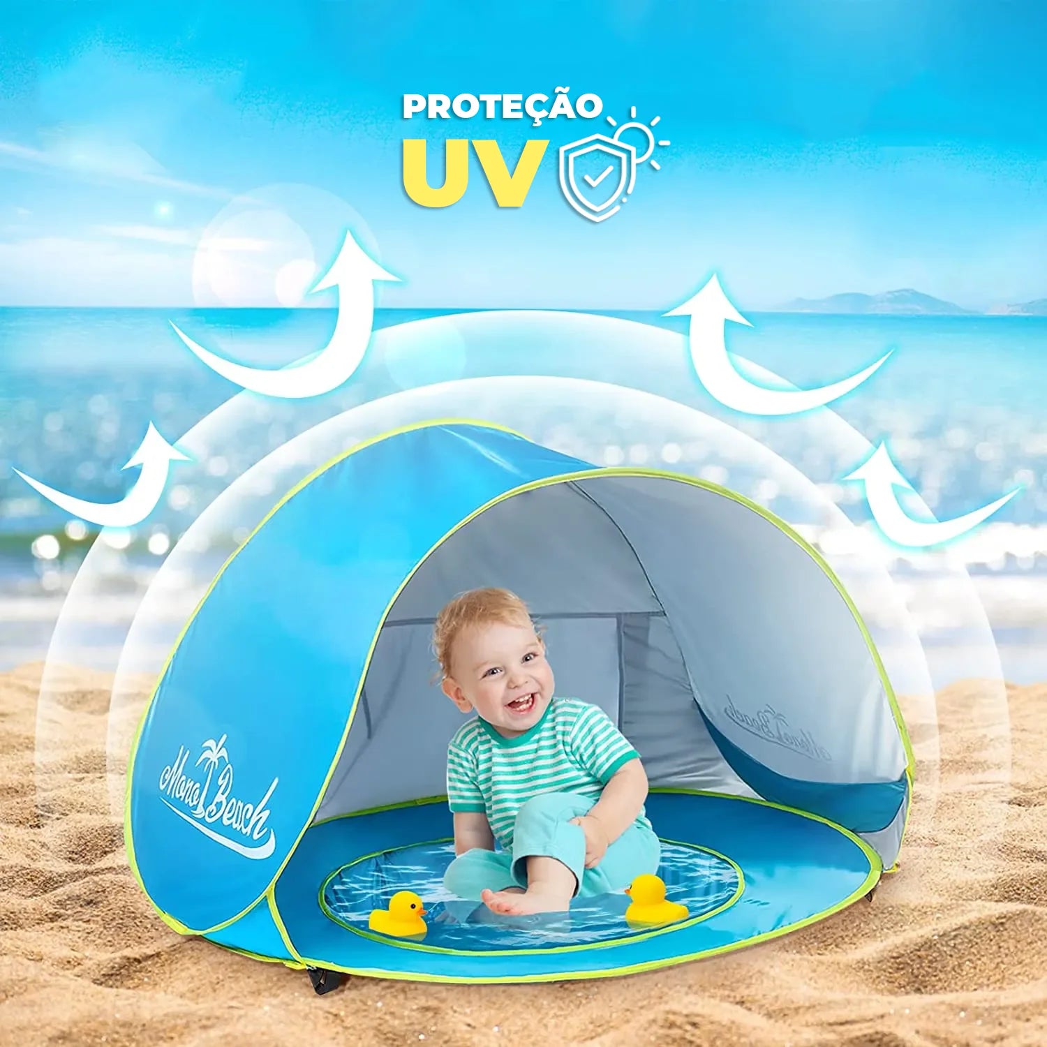 O Brinquedo® - Tenda De Praia Com Piscina Infantil