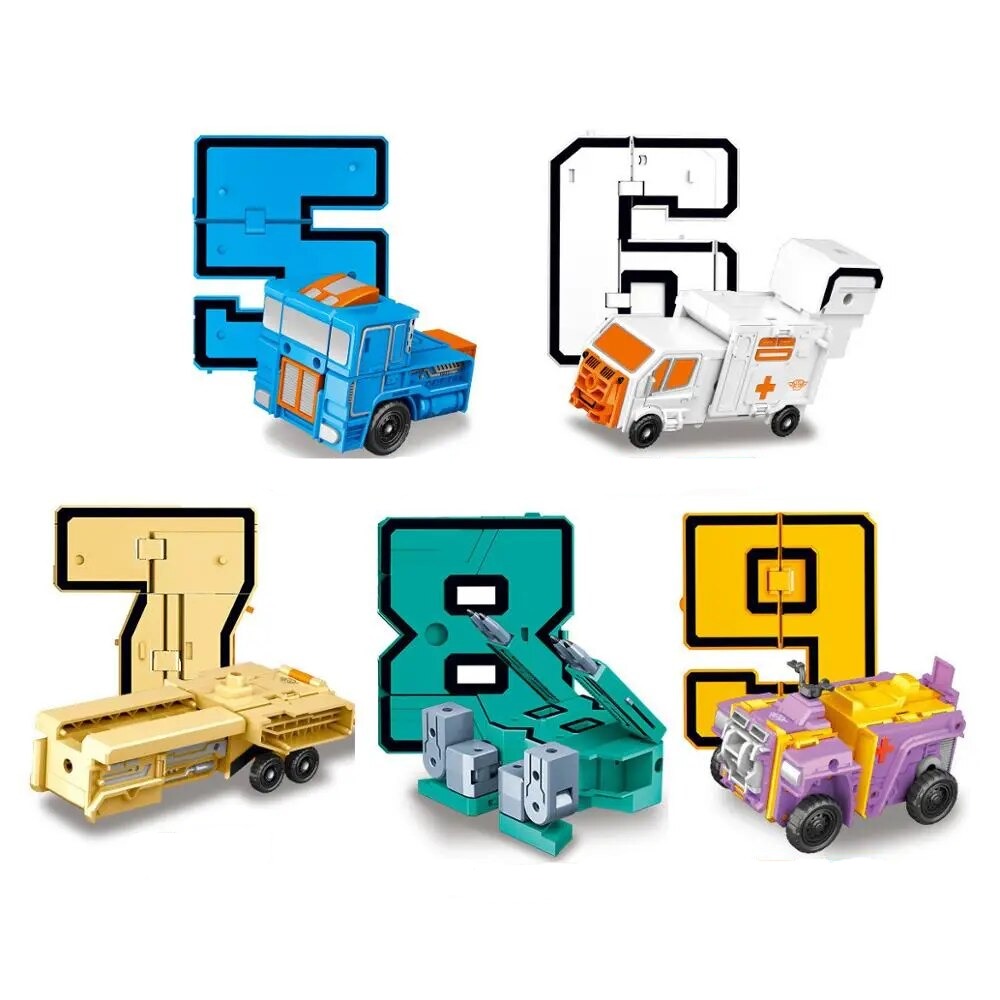O Brinquedo® - Númbots™ Números Que Se Transforma Em Robôs Brinquedo Para Crianças 10 Peças