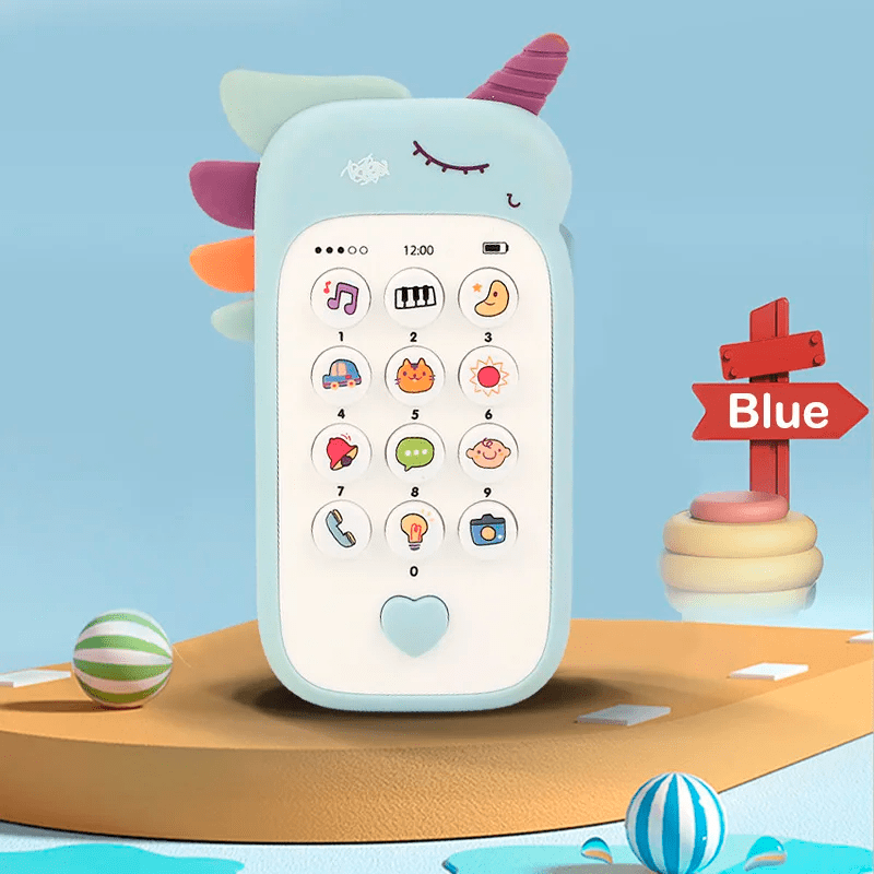 O Brinquedo® - Babyfone Diversão Interativa Que Estimula O Aprendizado Unicórnio Azul