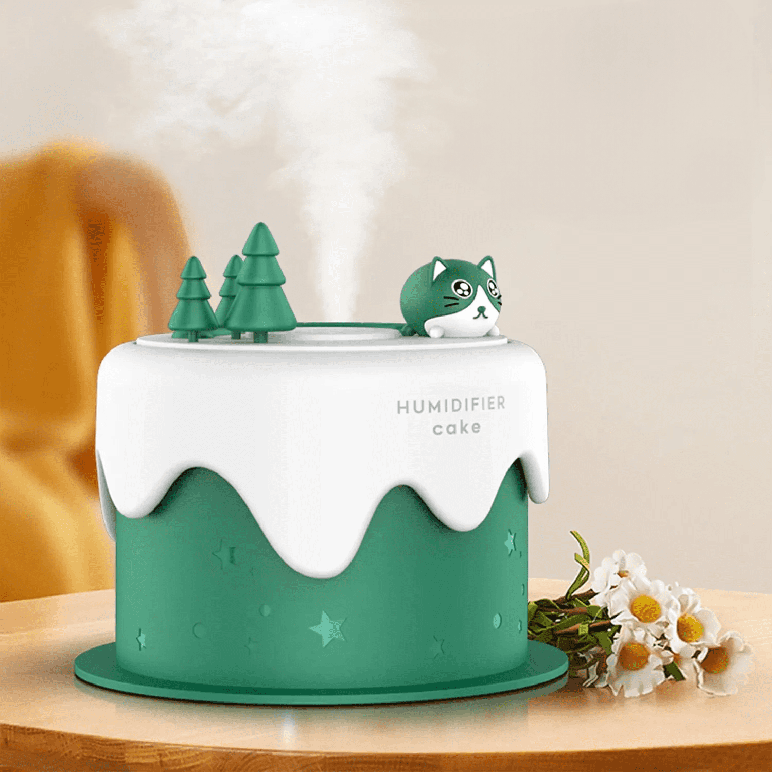 O Brinquedo® - Cat Cupcake Humidifier 300Ml Verde