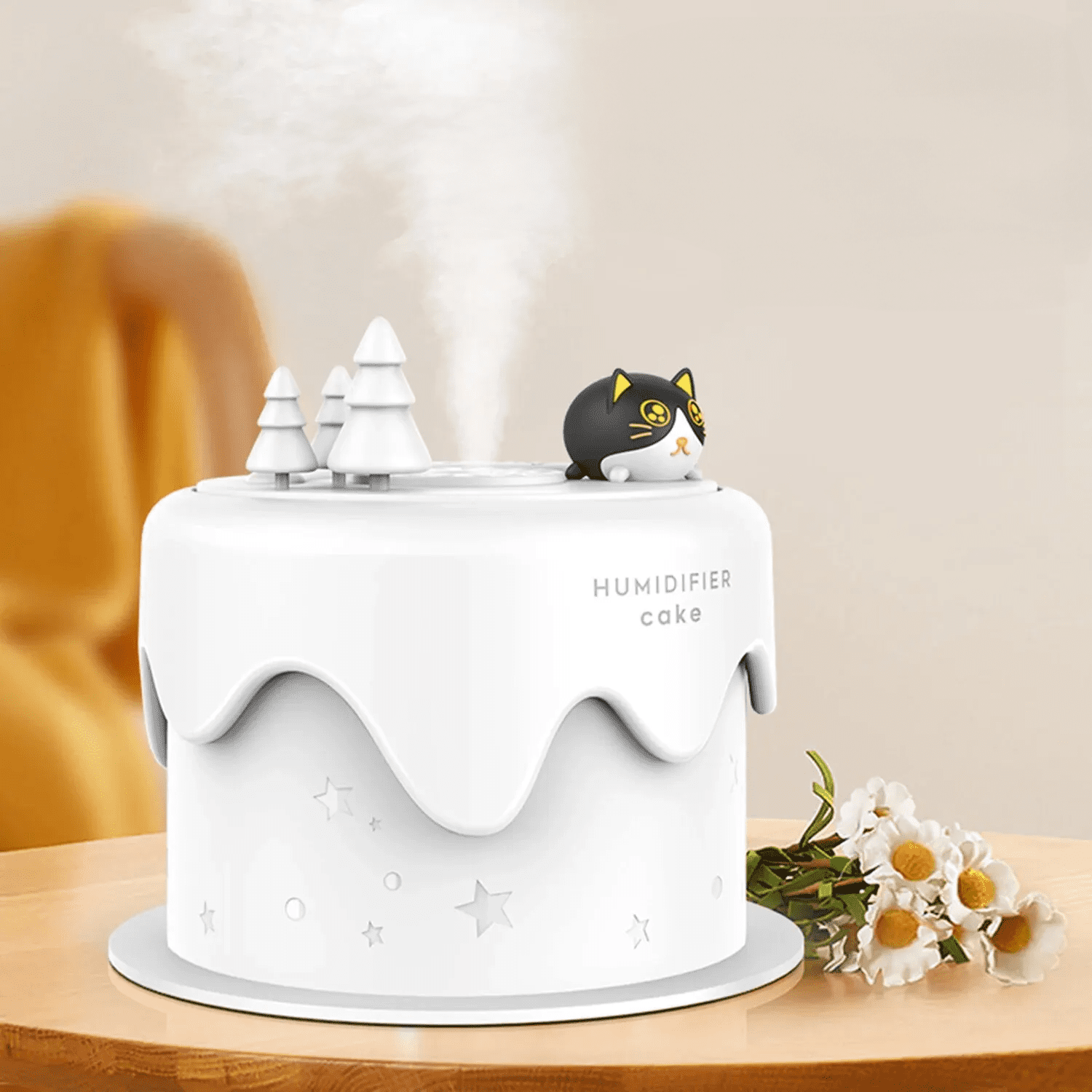 O Brinquedo® - Cat Cupcake Humidifier 300Ml Branco
