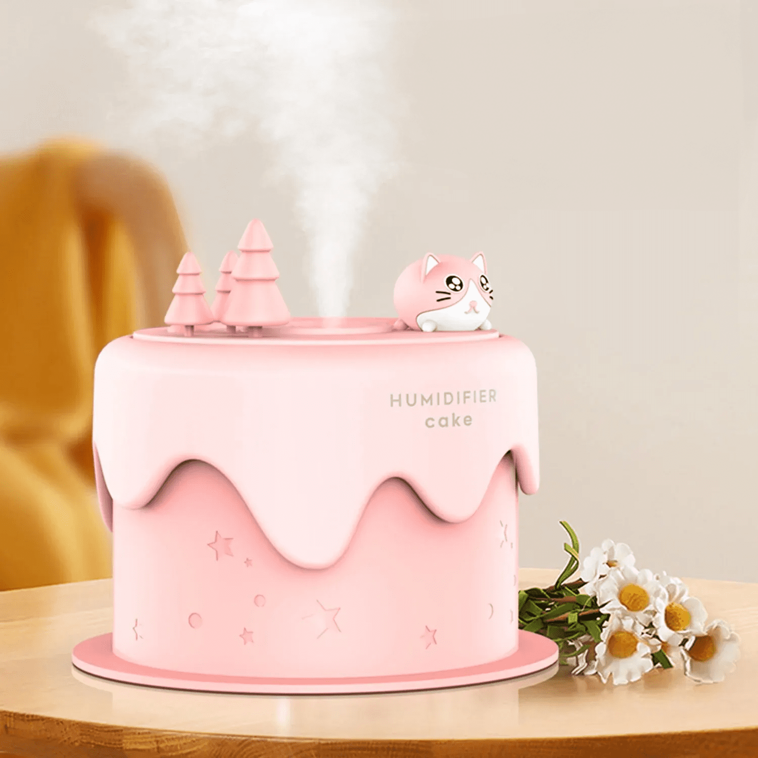 O Brinquedo® - Cat Cupcake Humidifier 300Ml Rosa