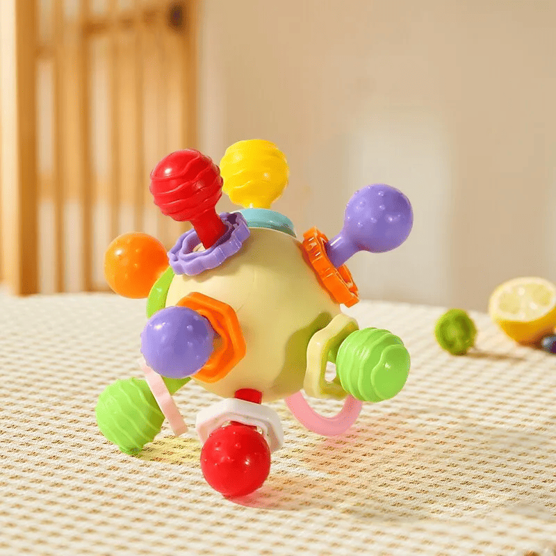 O Brinquedo® - Chocalho E Mordedor Interativo 3 Em 1 Para Bebê Amarelo