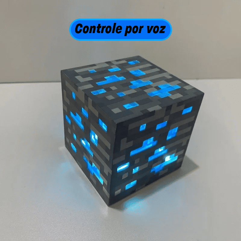 O Brinquedo® - Luminárias Magnocraft Uma Aventura Iluminada Em Cada Bloco Minério Azul