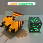 O Brinquedo® - Luminárias Magnocraft Uma Aventura Iluminada Em Cada Bloco Abelha + Minério Verde