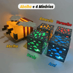 O Brinquedo® - Luminárias Magnocraft Uma Aventura Iluminada Em Cada Bloco Abelha + Kit Com 4