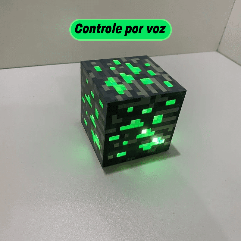 O Brinquedo® - Luminárias Magnocraft Uma Aventura Iluminada Em Cada Bloco Minério Verde