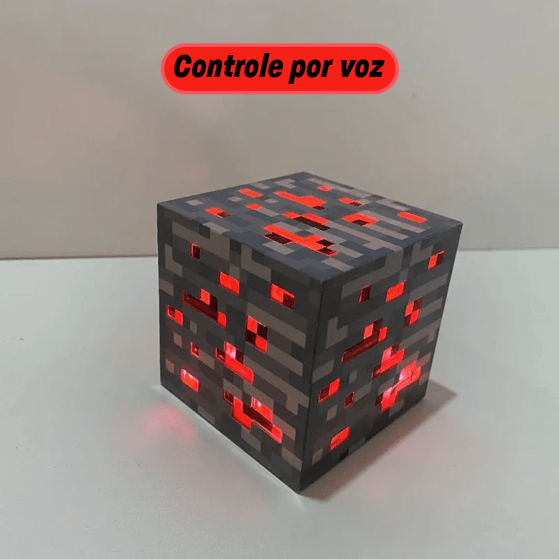 O Brinquedo® - Luminárias Magnocraft Uma Aventura Iluminada Em Cada Bloco Minério Vermelho