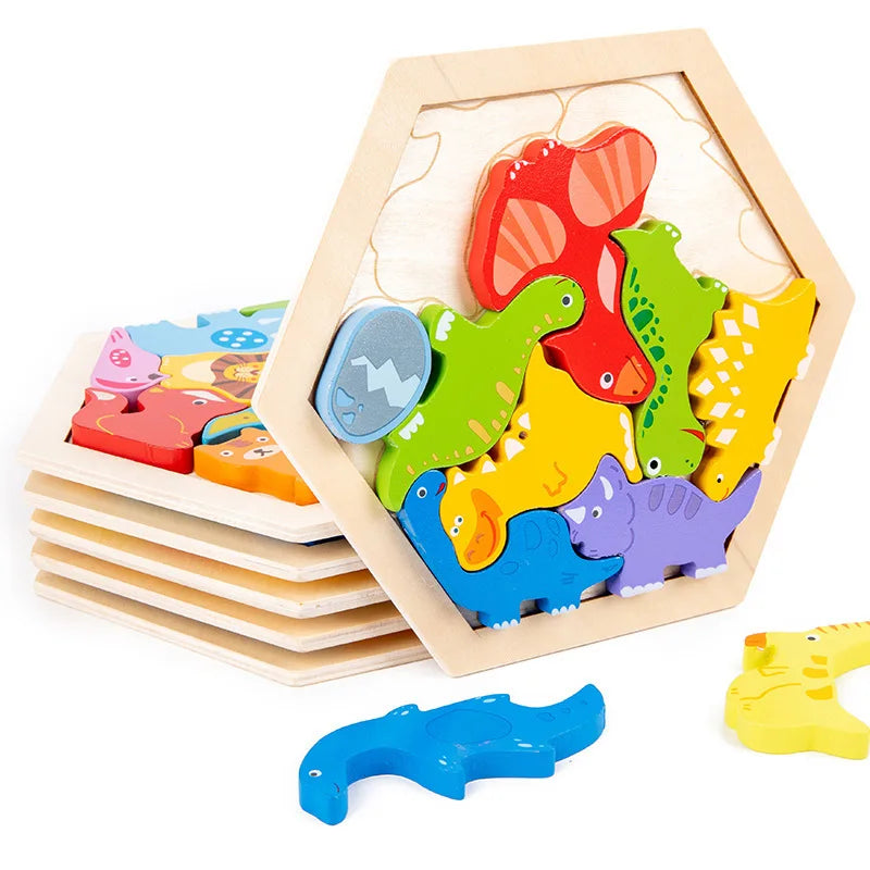 O Brinquedo® - Puzzlinho™ - Quebra-Cabeça de Madeira 3D para Desenvolvimento Infantil