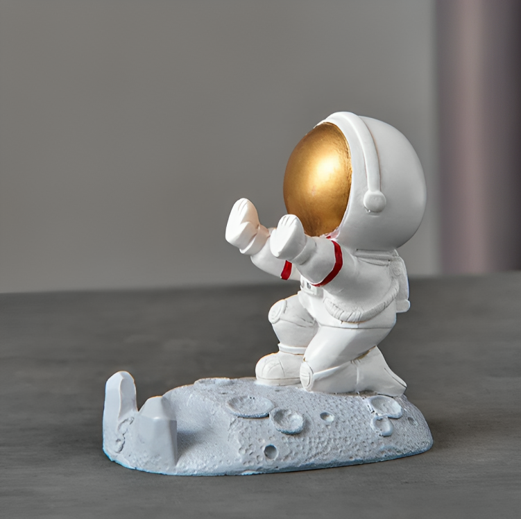 O Brinquedo® - Astroholder™ Suporte Para Celular Com Design De Astronauta Sentado Ouro