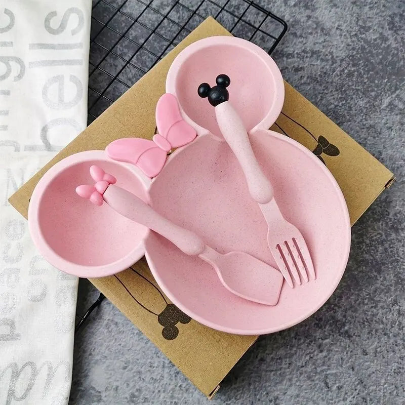 O Brinquedo® Kit Com 3 Pçs Prato Para Bebê Minnie
