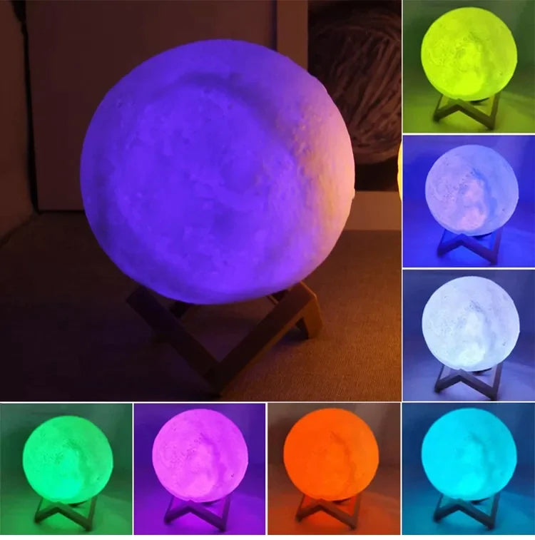 O Brinquedo® - Luminária Lunar Em Led Rgb