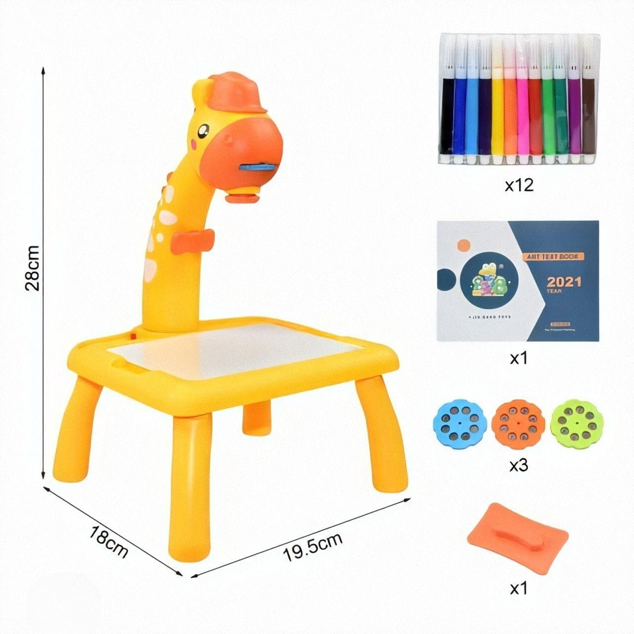 O Brinquedo® - Babydraw™ Mesa Infantil De Desenho Educativa Amarelo
