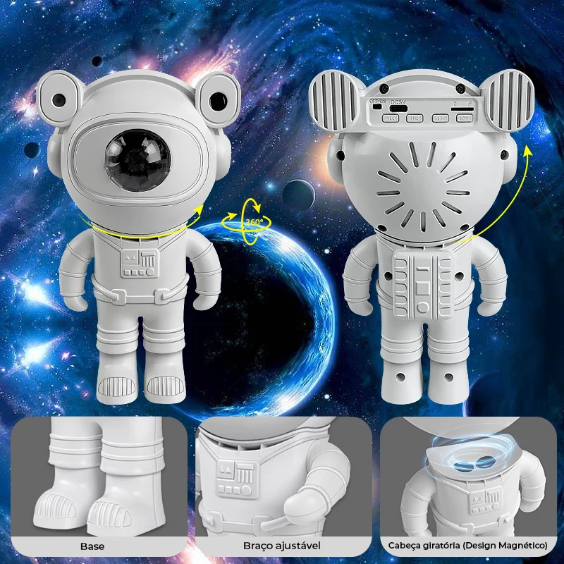 O Brinquedo® - Projetor Astronauta Galaxy Led